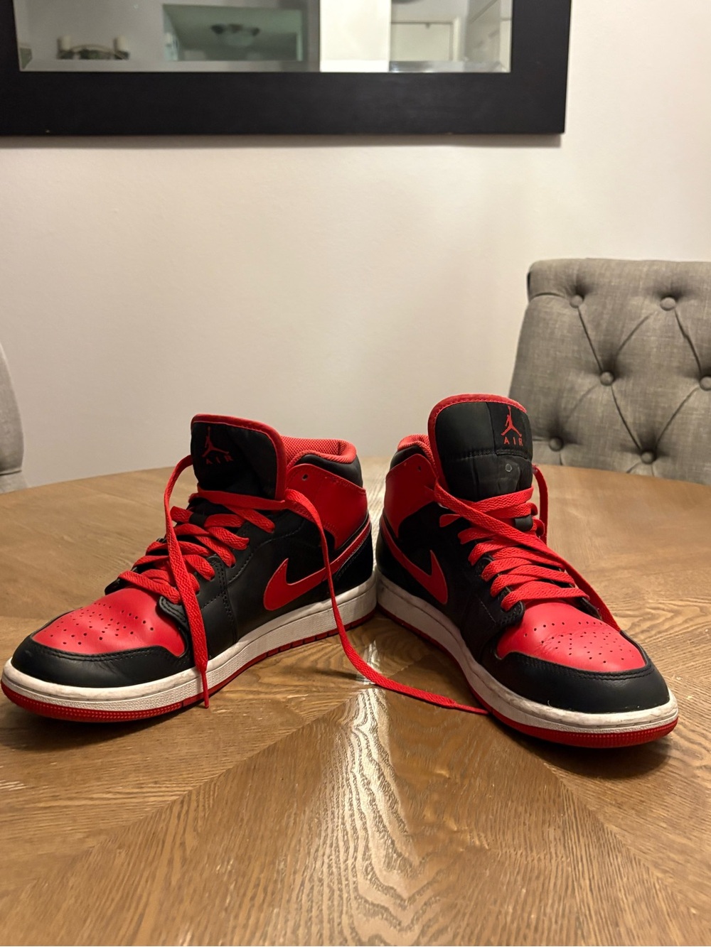 Nike Red and Black High-Top Sneakers